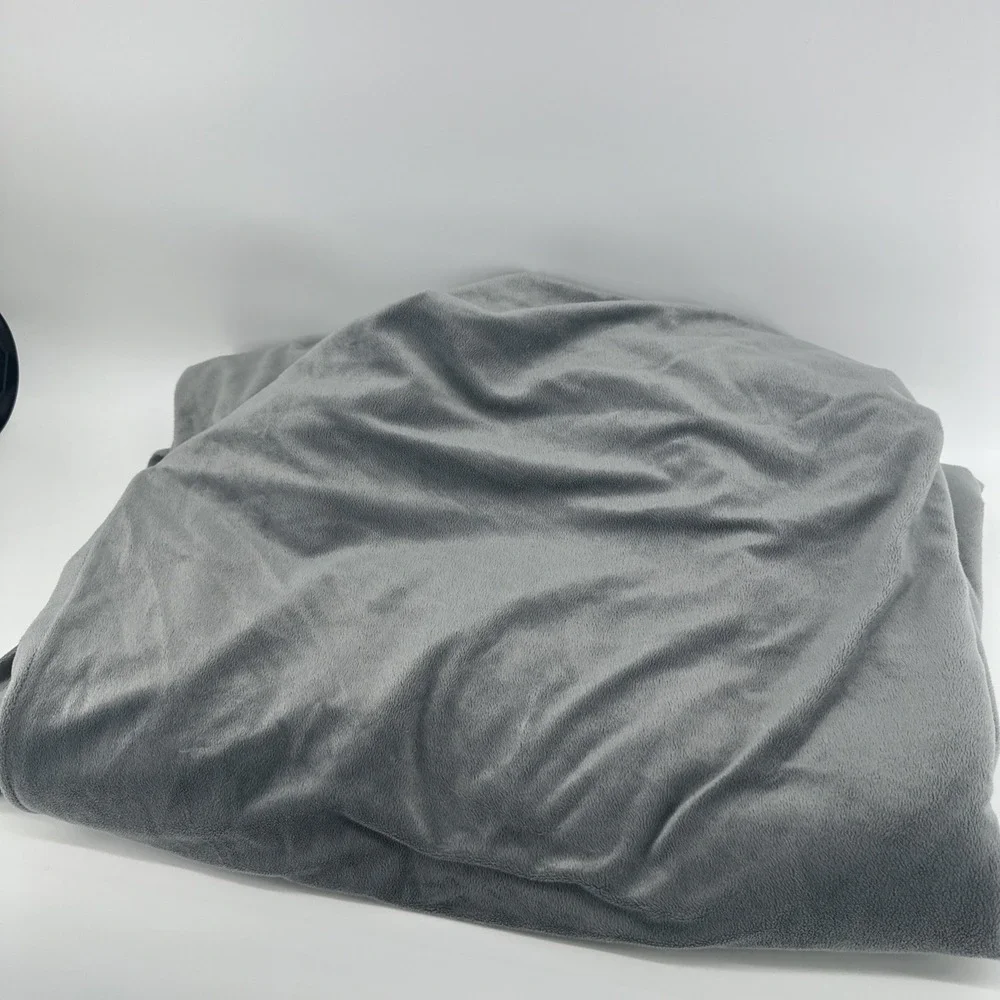 Pottery Barn Kids Plush Duvet Cover Gray Twin 68x86 Fleece Bedding Soft Button
